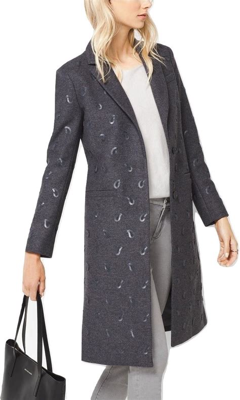 michael kors embroidered coat paisley-embroidered wool-melton|New Michael Michael Kors Paisley Embroidered Wool Melton .